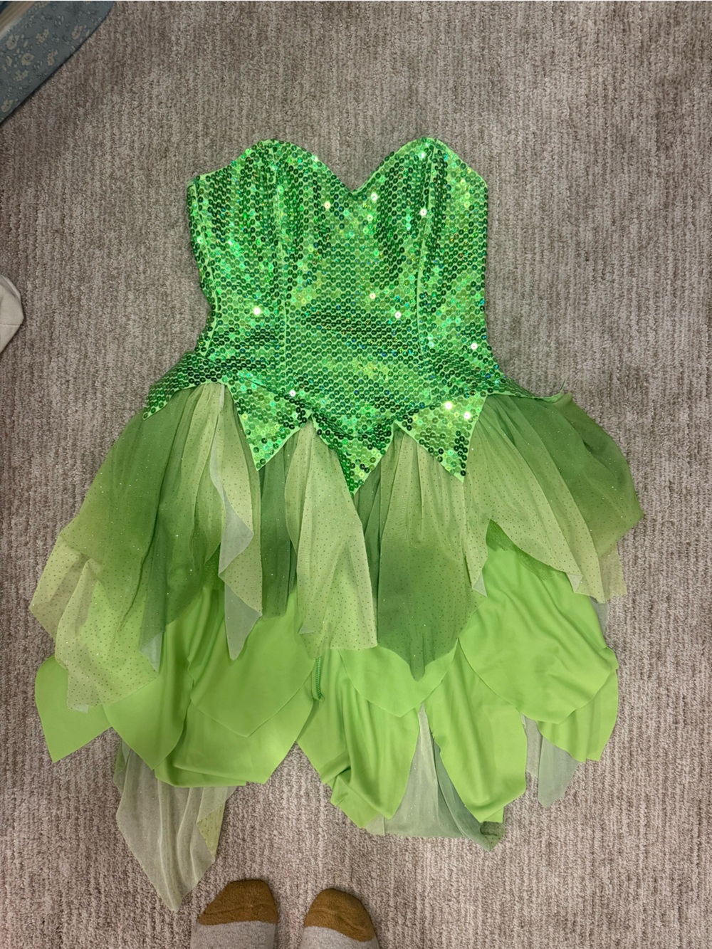 Strapless disney tinker bell costume size small place for straps zip up - Picture 6 of 10